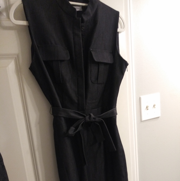 Calvin Klein Women’s Sheath Dress Black Chambray - Picture 3 of 3